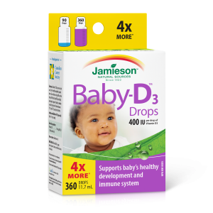 Jamieson BABY Vitamin D3 10 μg (400 i.e.), kapljice